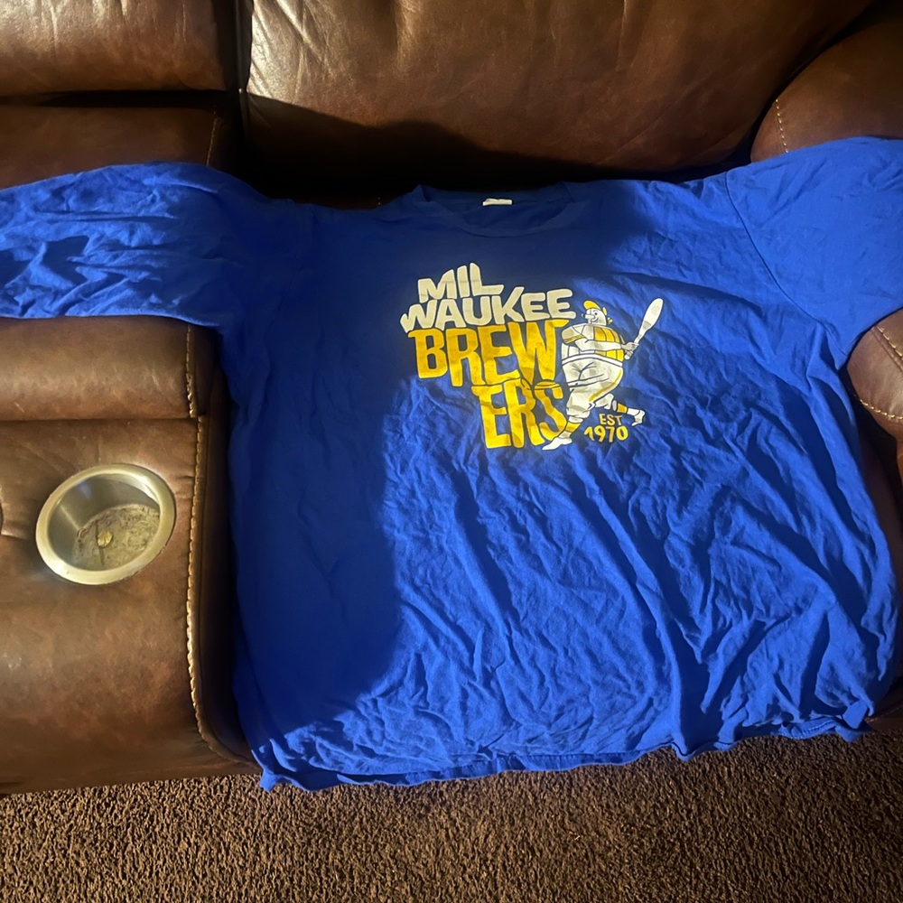 Milwaukee Brewers Long Sleeve Blue T-Shirt